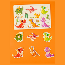 Cargar imagen en el visor de la galería, Rompecabezas con Botón Dinosaurios