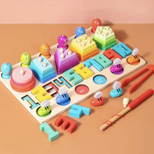 Cargar imagen en el visor de la galería, Tablero Montessori Multifuncional 6 en 1