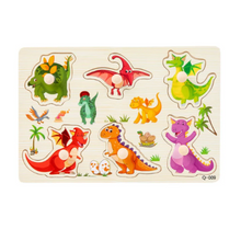 Cargar imagen en el visor de la galería, Rompecabezas con Botón Dinosaurios