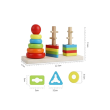 Cargar imagen en el visor de la galería, Torre de Clasificación Arcoíris 3 en 1 de Madera