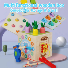 Cargar imagen en el visor de la galería, Cubo Didáctico de Madera 8 en 1