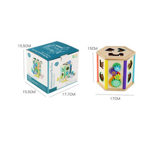 Cargar imagen en el visor de la galería, Hexágono encajable y enhebrado de madera