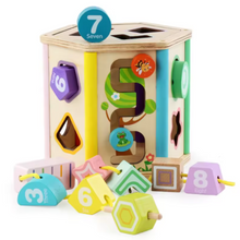 Cargar imagen en el visor de la galería, Hexágono encajable y enhebrado de madera