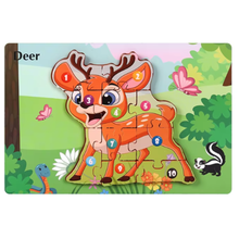 Cargar imagen en el visor de la galería, Rompecabezas Montessori de Animales 🧩🐘🦖