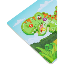 Cargar imagen en el visor de la galería, Rompecabezas Montessori de Animales 🧩🐘🦖