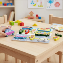 Cargar imagen en el visor de la galería, Rompecabezas Montessori – Vida Escolar y Transporte