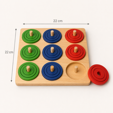 Cargar imagen en el visor de la galería, Tabla Geométrica Montessori de círculos Encajables