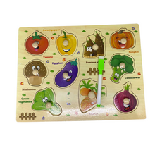 Cargar imagen en el visor de la galería, Tablero mágico y Rompecabezas 2 en 1 Verduras
