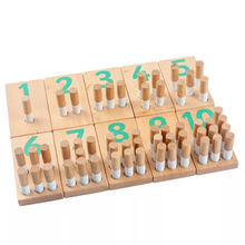 Cargar imagen en el visor de la galería, Tableros de Clavijas de conteo y números Montessori