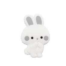 Cargar imagen en el visor de la galería, Rasca encías conejo gris con sostenedor