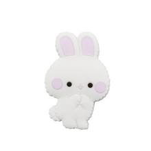 Cargar imagen en el visor de la galería, Rasca encías conejo rosa con sostenedor