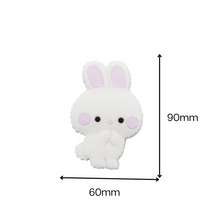 Cargar imagen en el visor de la galería, Rasca encías conejo rosa con sostenedor