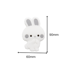 Cargar imagen en el visor de la galería, Rasca encías conejo gris con sostenedor