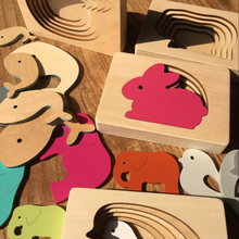 Cargar imagen en el visor de la galería, Rompecabezas por capas Montessori