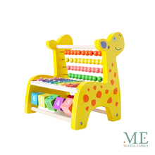 Cargar imagen en el visor de la galería, Jirafa 3 en 1 — Ábaco, Xilófono y Cubos de Números