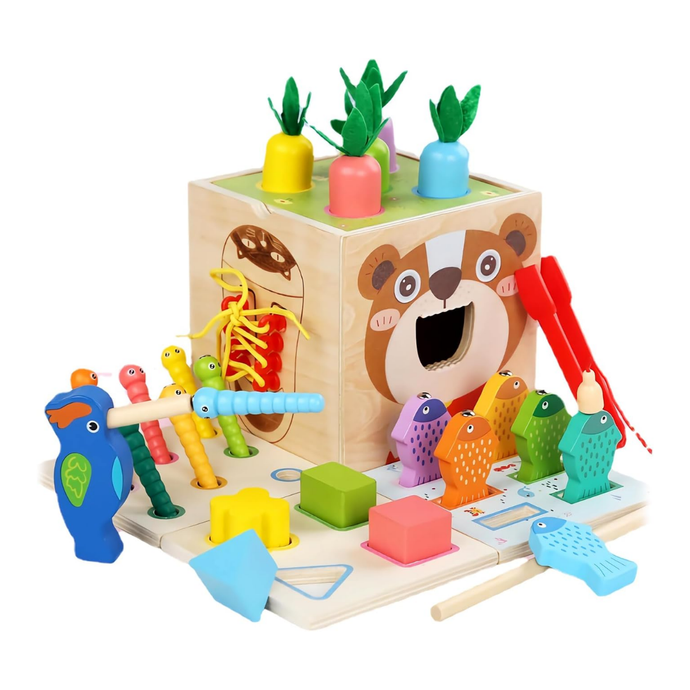 Cubo Didáctico de Madera 8 en 1