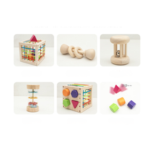 Cargar imagen en el visor de la galería, Cubo Sensorial Montessori 4 en 1
