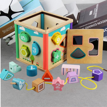 Cargar imagen en el visor de la galería, Cubo encajable y enhebrado de madera

