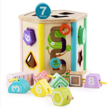 Cargar imagen en el visor de la galería, Hexágono encajable y enhebrado de madera
