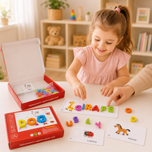 Cargar imagen en el visor de la galería, Juego de tarjetas alfabéticas con letras en madera – Inglés
