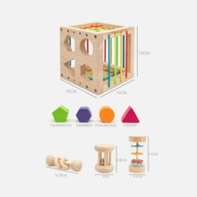 Cargar imagen en el visor de la galería, Cubo Sensorial Montessori 4 en 1
