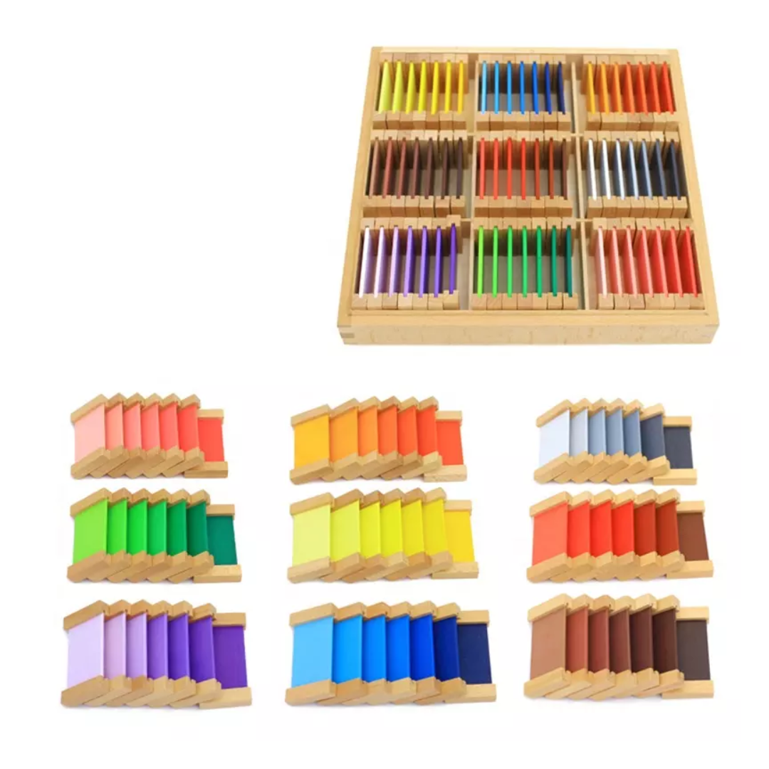 Caja de color III con 63 tablas de colores de madera - Montessori