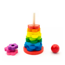 Cargar imagen en el visor de la galería, Torre de Apilamiento Flor Montessori
